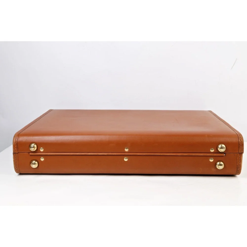 Vintage Coach Briefcase British Tan Leather Hardside Attache Presto Combination